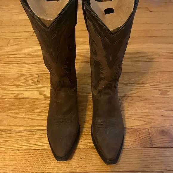 Laredo brown leather and suede cowboy boots from Nashville Boot & Co. - Picture 4 of 16